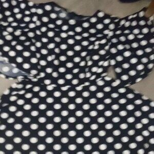 Polka Dotted Flowy Knee Length Dress